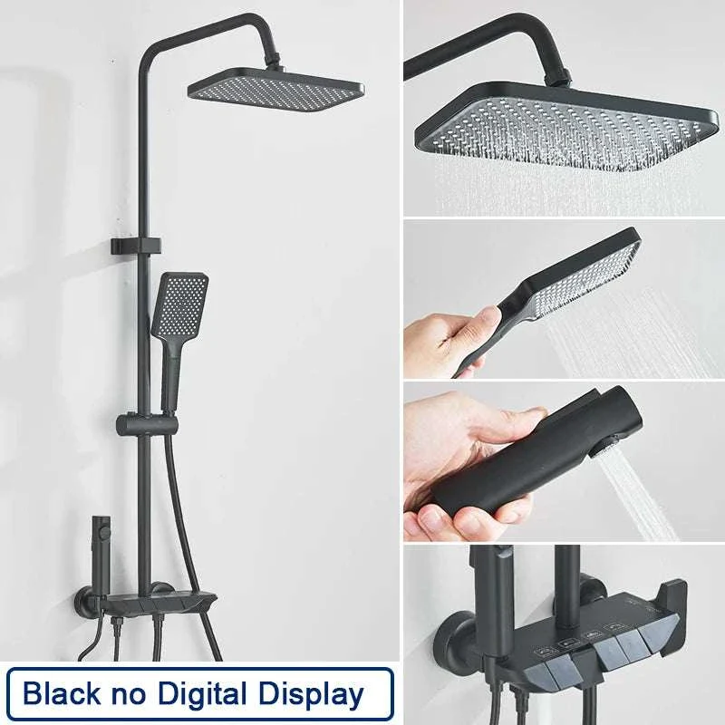 Digital Display Rainfall Shower System with Bidet & Tub Spout - Image 16