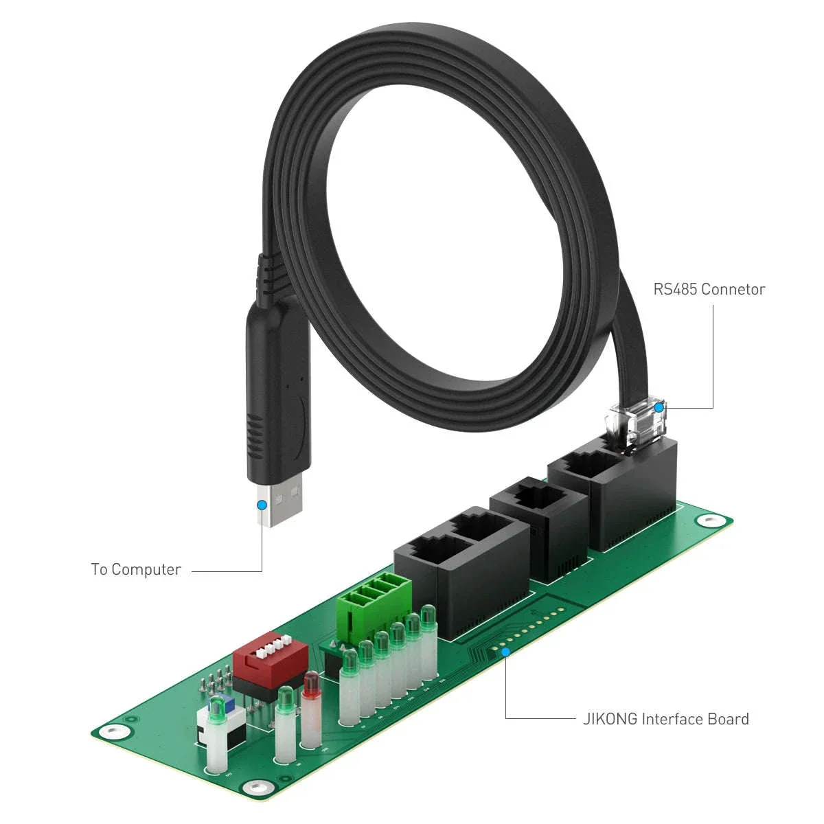 RS485 USB to RJ45 Cable, 2m for Smart BMS Connection - Image 2