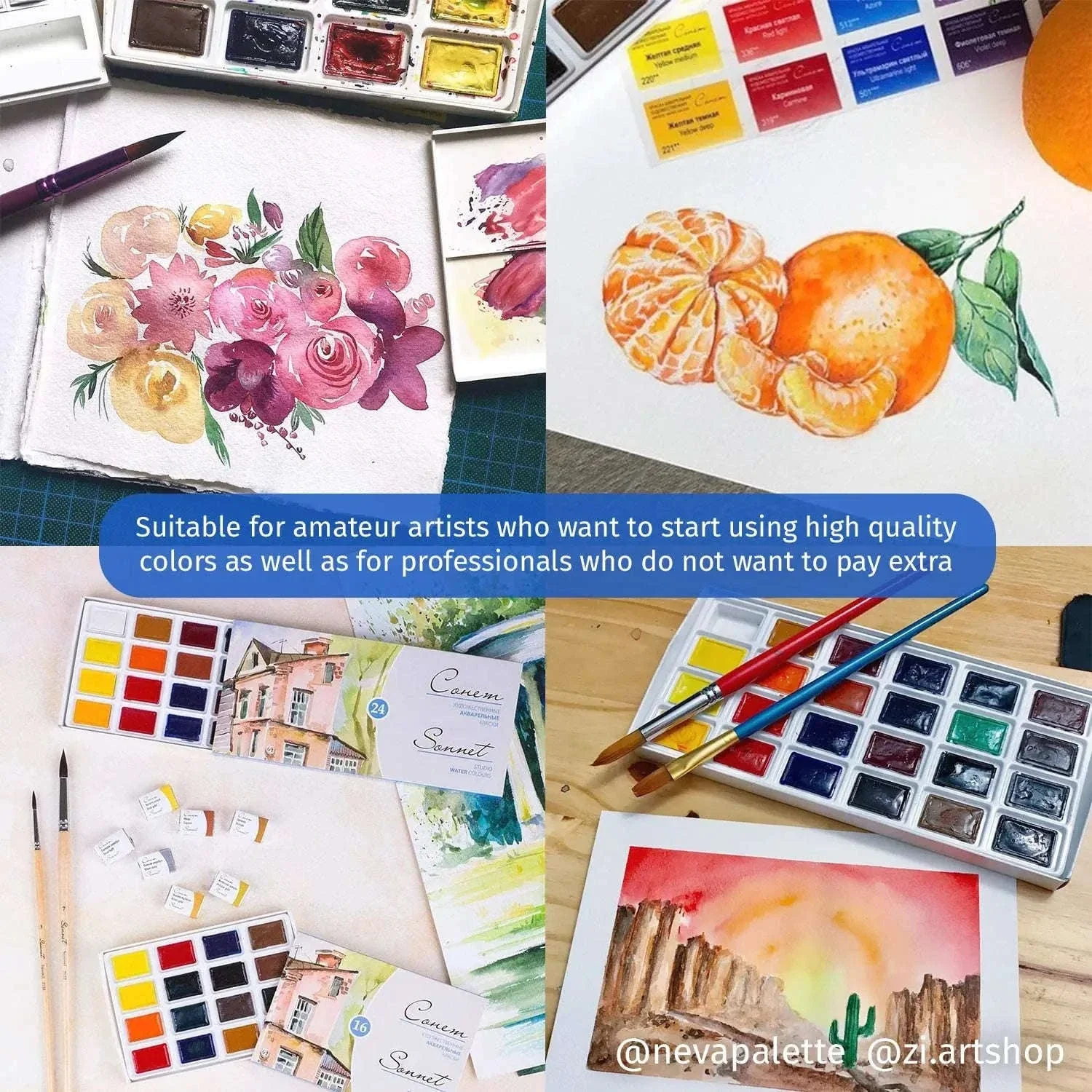 Russian White Nights Artists Grade Watercolour Paint Set - Image 4
