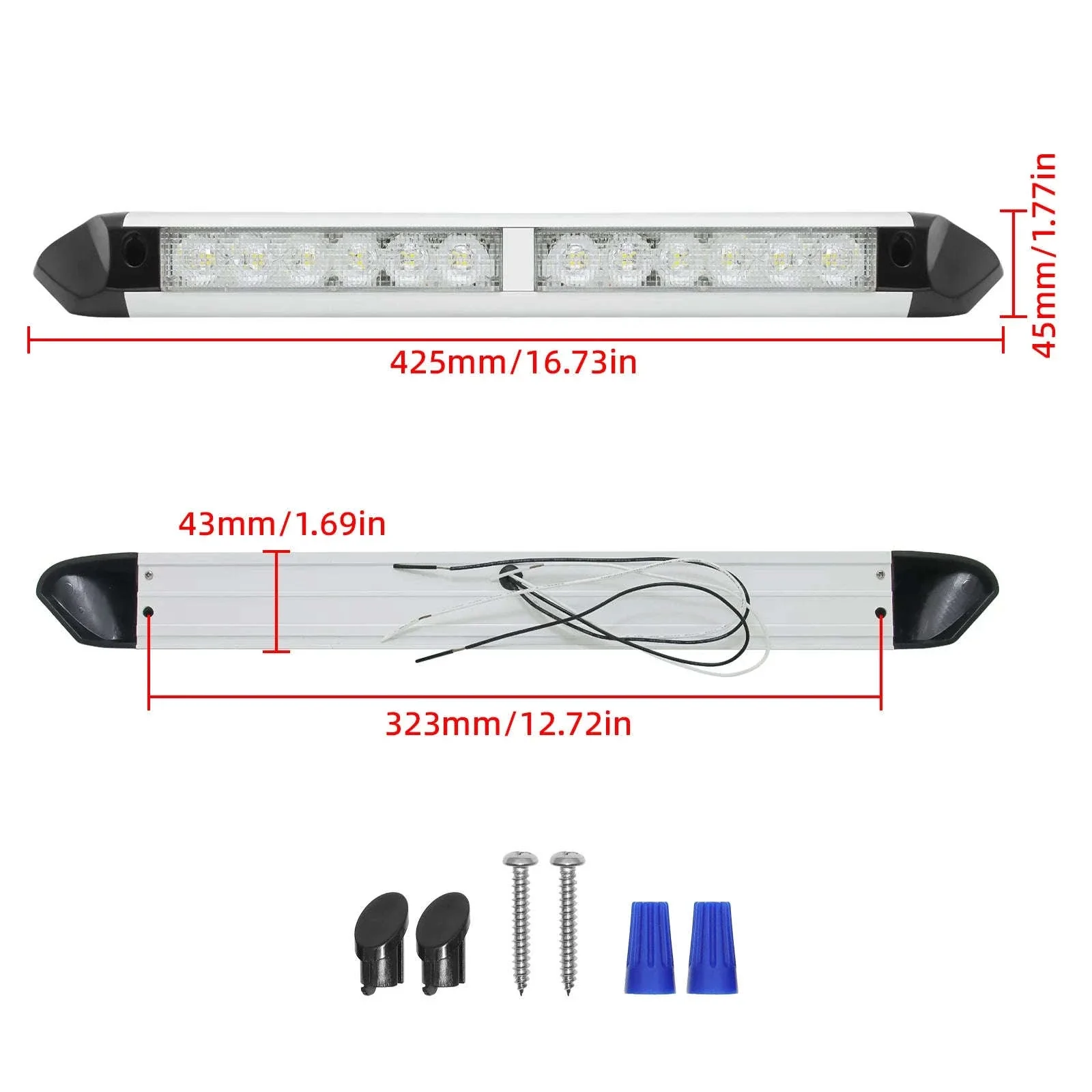 RV Camper LED Awning Light 12 LED Waterproof Outdoor Light Bar - Image 5