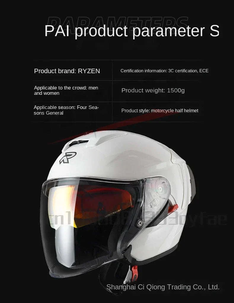 Ryzen RO-5 Unisex Half Motorcycle Helmet - Image 15