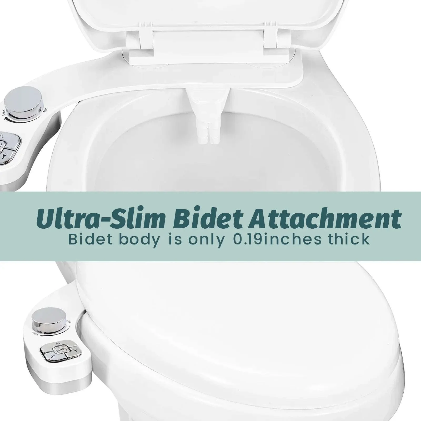 Button Bidet Non-Electric Dual Nozzle Toilet Attachment - Image 5