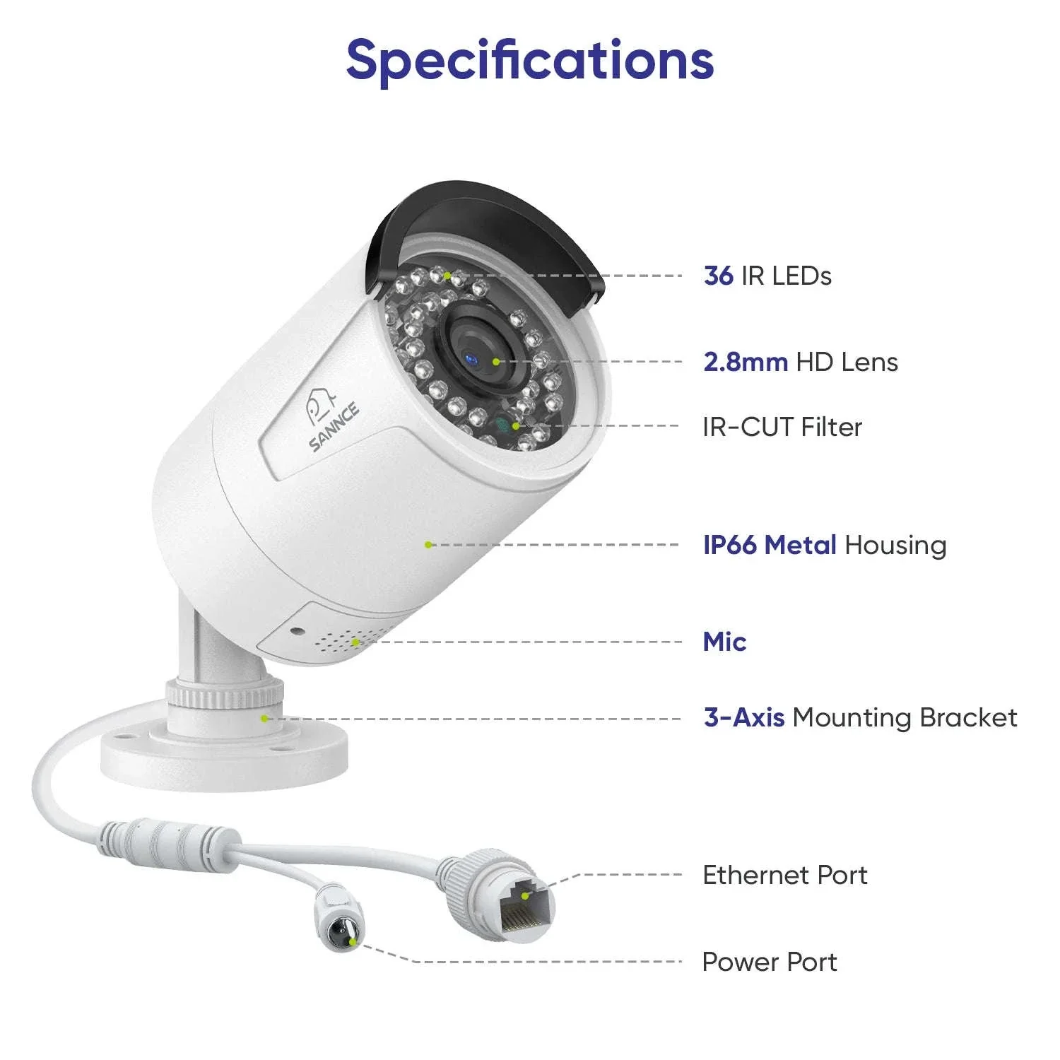 SANNCE 4K 8MP PoE IP Security Camera 2-Pack, Weatherproof - Image 11