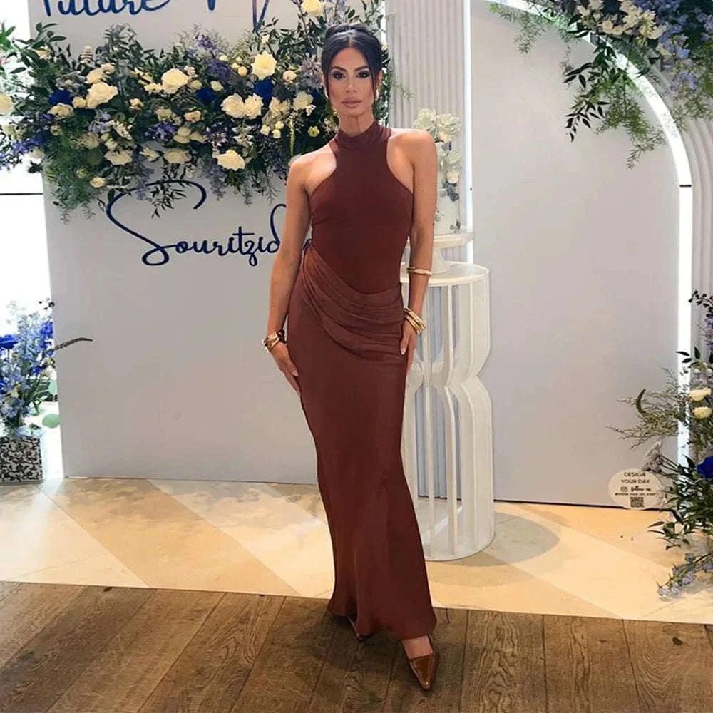 Black Satin Hollow-Out Maxi Dress for Bold Evening Style - Image 21