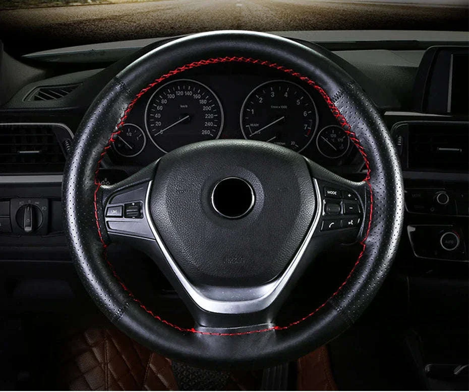 Genuine Leather Steering Wheel Cover - Image 7