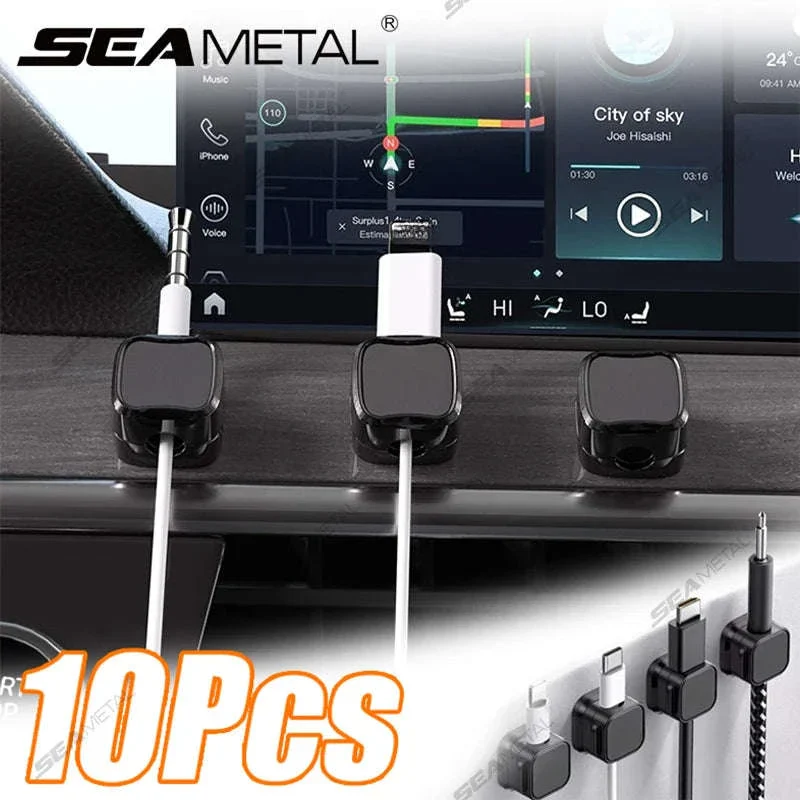 10-Piece Self-Adhesive Magnetic Cable Clips