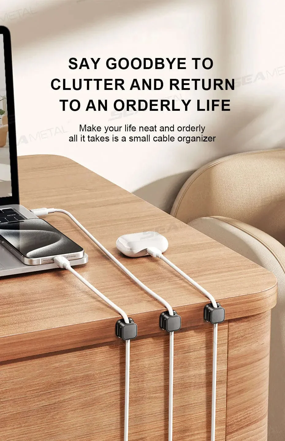 10-Piece Self-Adhesive Magnetic Cable Clips - Image 9