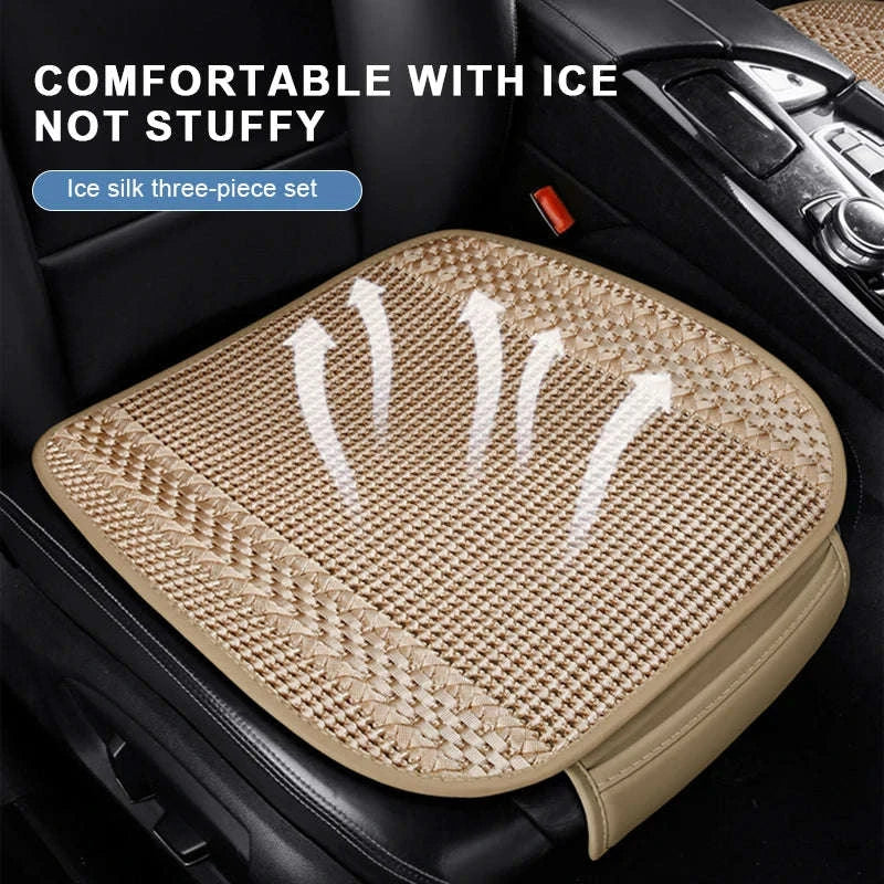 Ice Silk Car Seat Cover Breathable Cooling Seat Cushion Anti-Slip Universal - Image 2