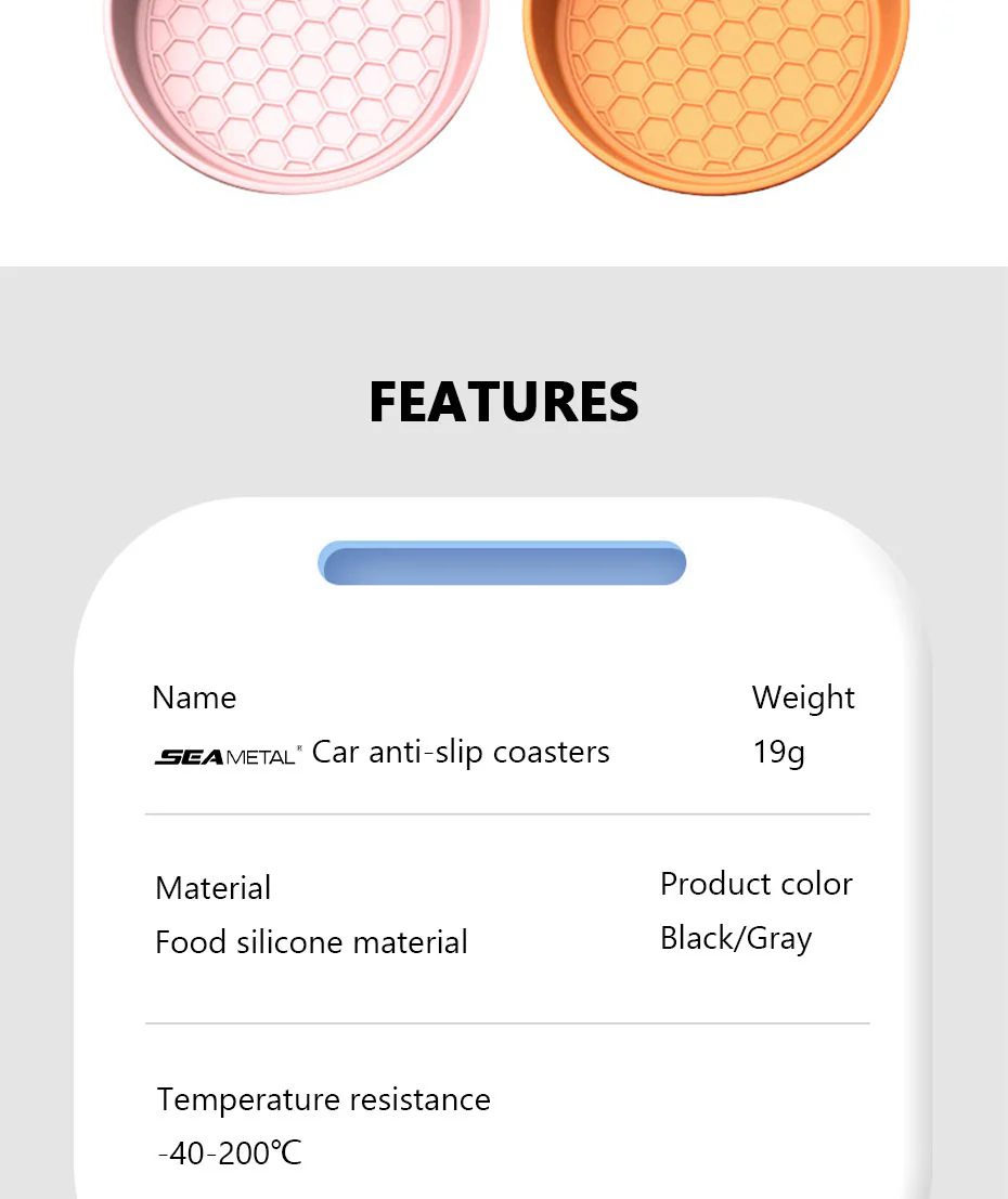 2-Piece Anti-Slip Car Coaster Silicone Drink Holder Pads - Image 16
