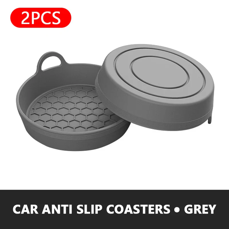 2-Piece Anti-Slip Car Coaster Silicone Drink Holder Pads - Image 20