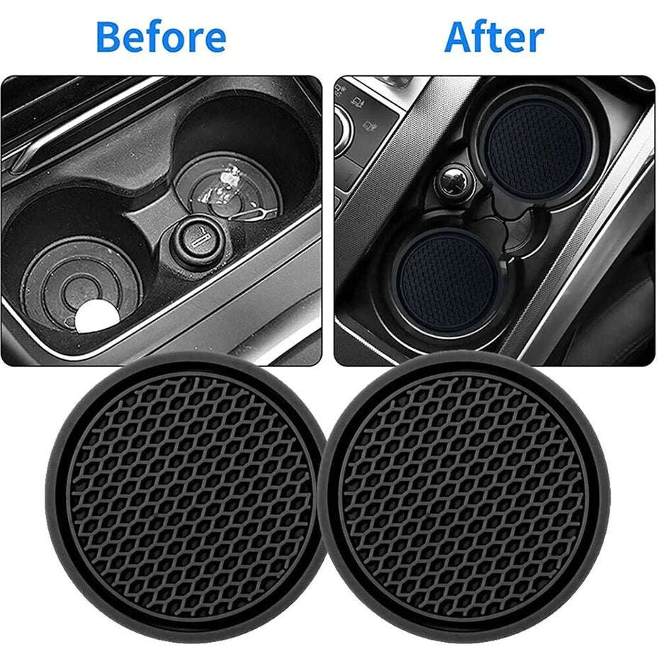 2-Piece Universal Anti-Slip Car Cup Coasters, 7 cm, TPU, Waterproof - Image 13