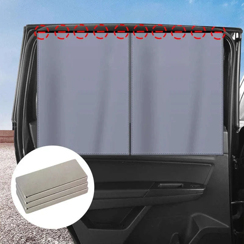 2-Piece Magnetic Double-Layer Car Side Window Sun Shade Curtain - Image 2