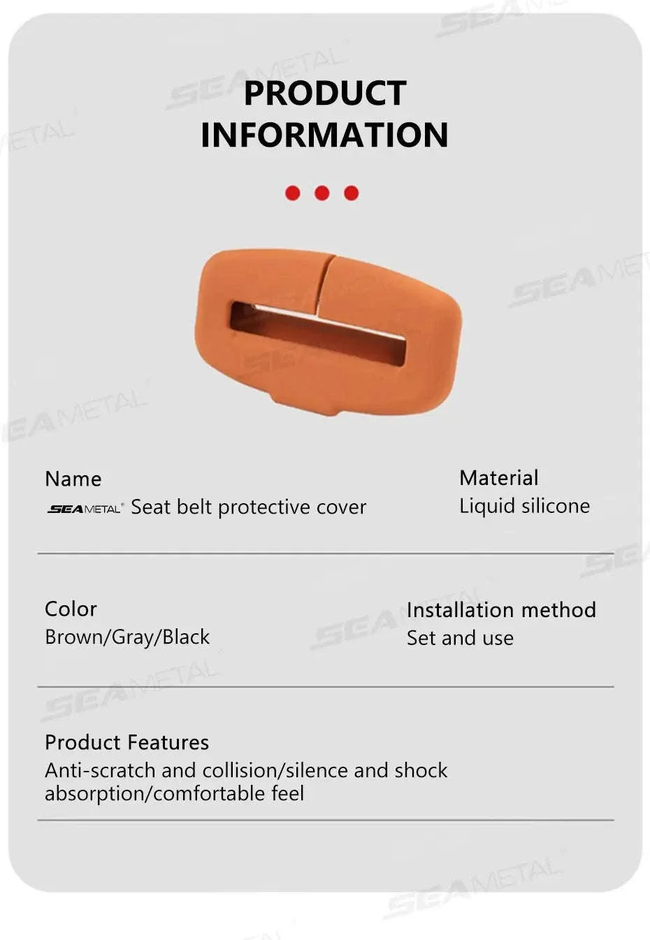 2-Piece Seat Belt Buckle Protector Rubber Cover - Image 17