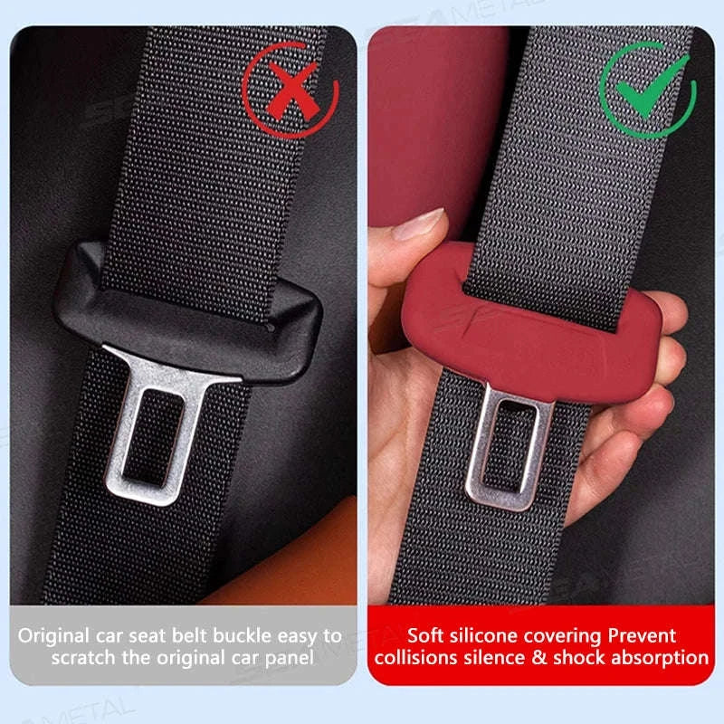 2-Piece Seat Belt Buckle Protector Rubber Cover - Image 3