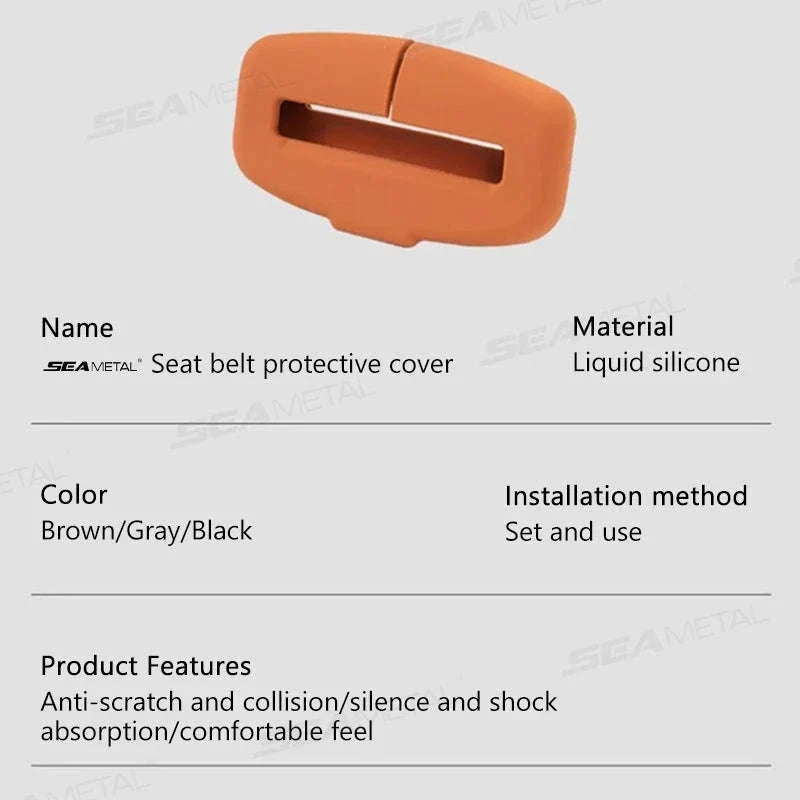 2-Piece Seat Belt Buckle Protector Rubber Cover - Image 6