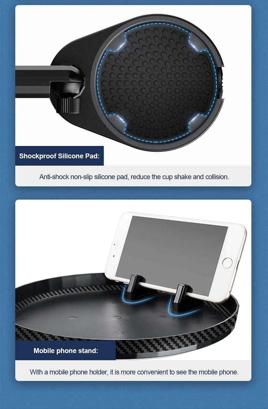 3 in 1 Car Cup Holder Extender with Tray - Image 17