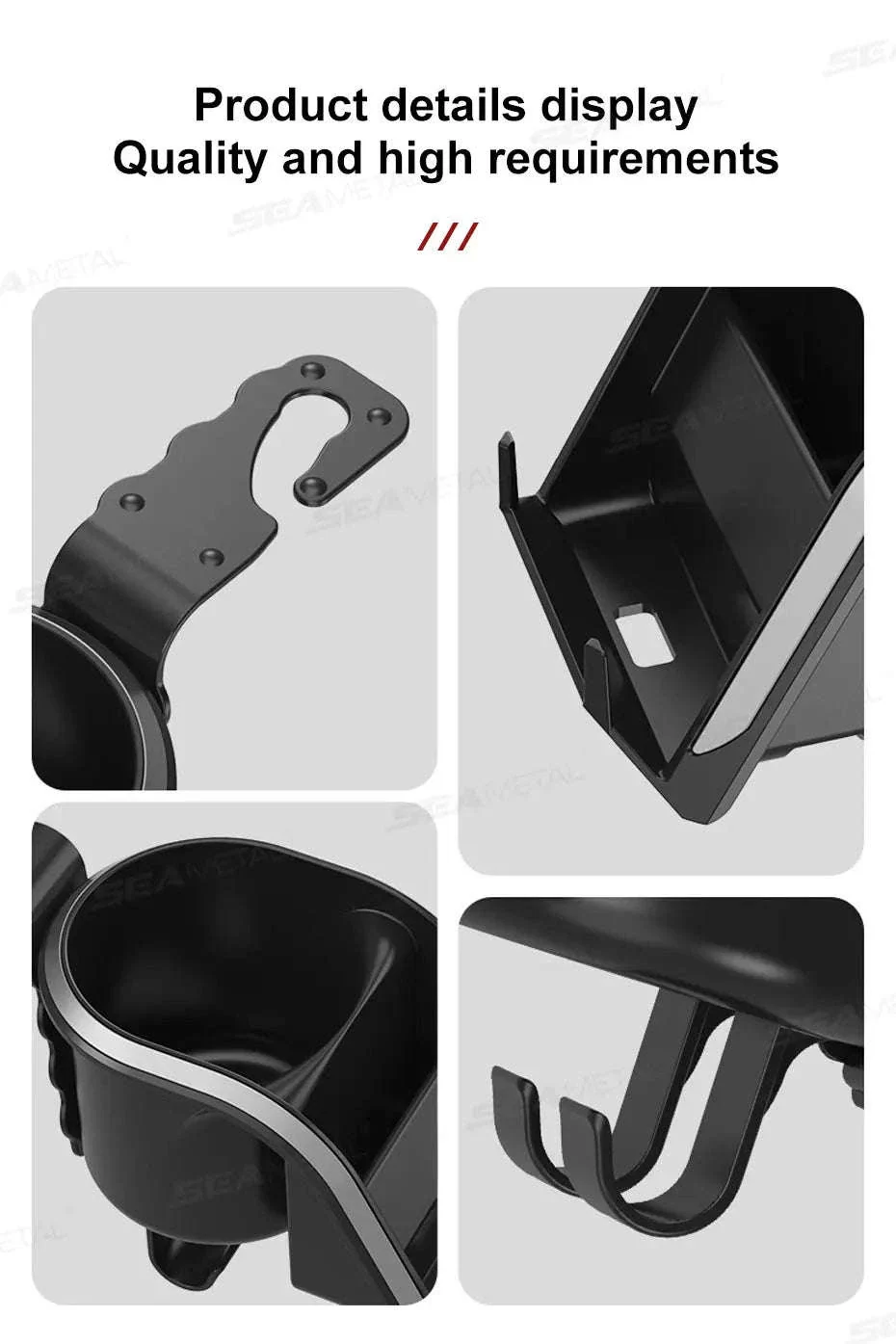3 in 1 Car Headrest Cup Holder with Phone Mount and Hook - Image 11