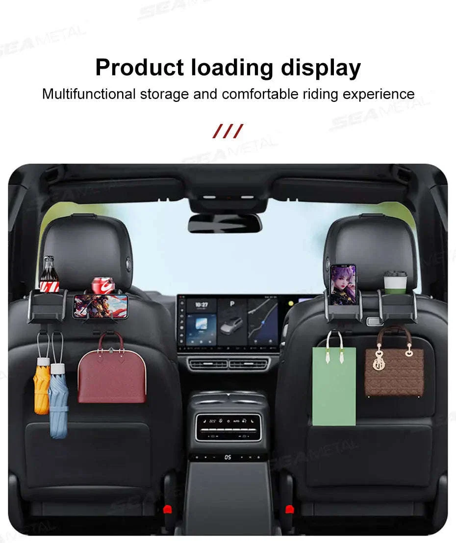 3 in 1 Car Headrest Cup Holder with Phone Mount and Hook - Image 13