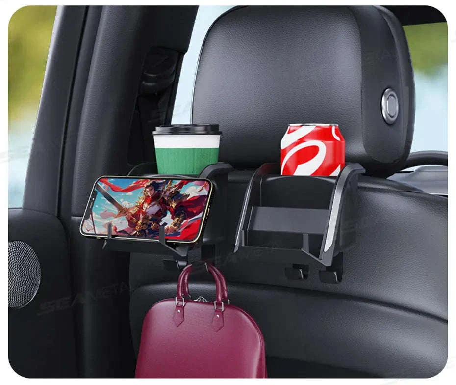 3 in 1 Car Headrest Cup Holder with Phone Mount and Hook - Image 14