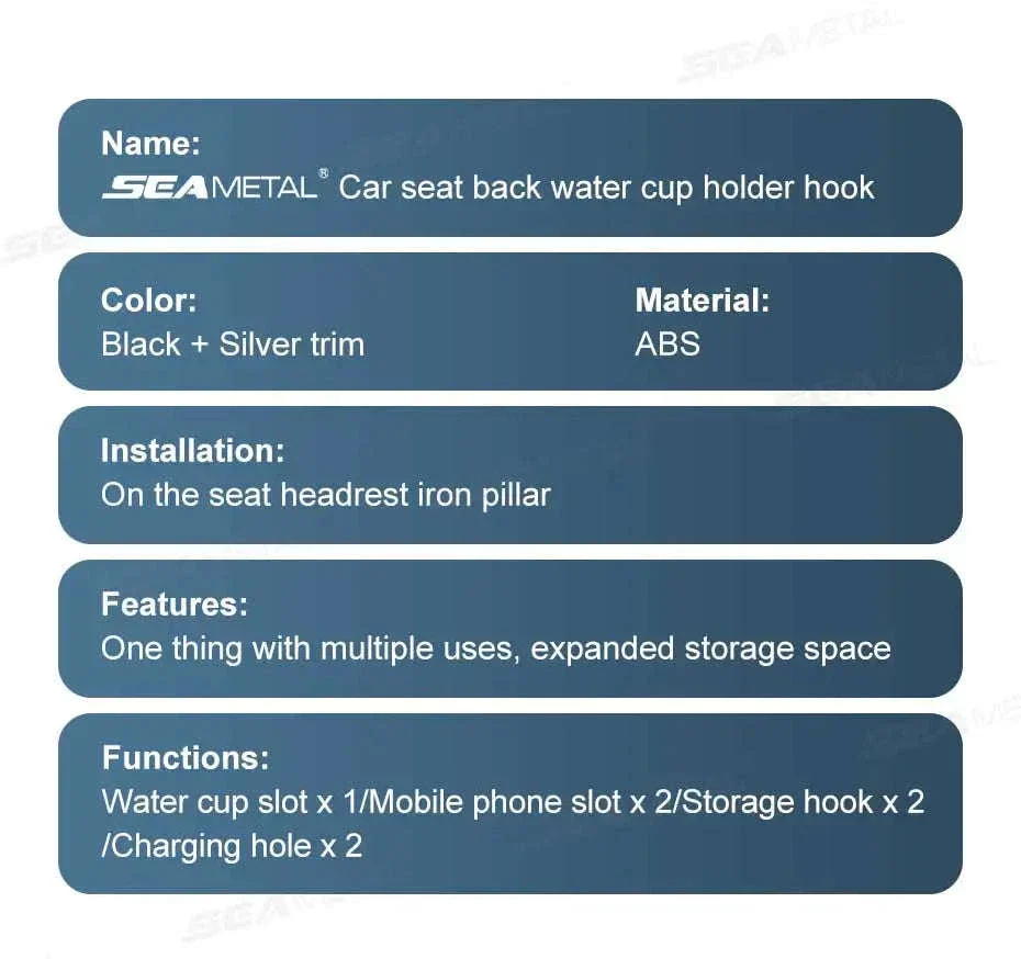 3 in 1 Car Headrest Cup Holder with Phone Mount and Hook - Image 19