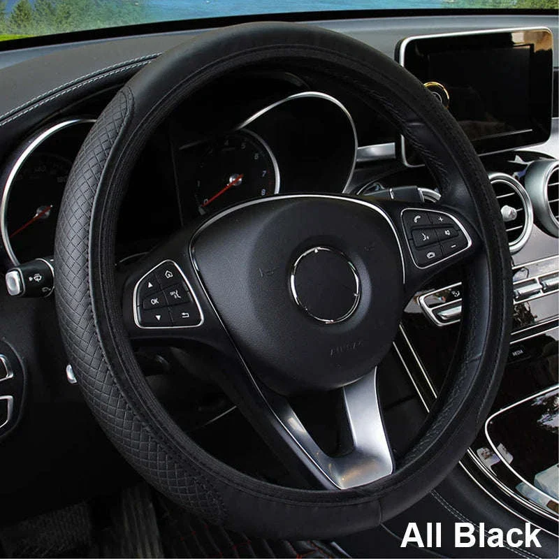 37-39cm Universal Microfiber Leather Steering Wheel Cover - Image 18