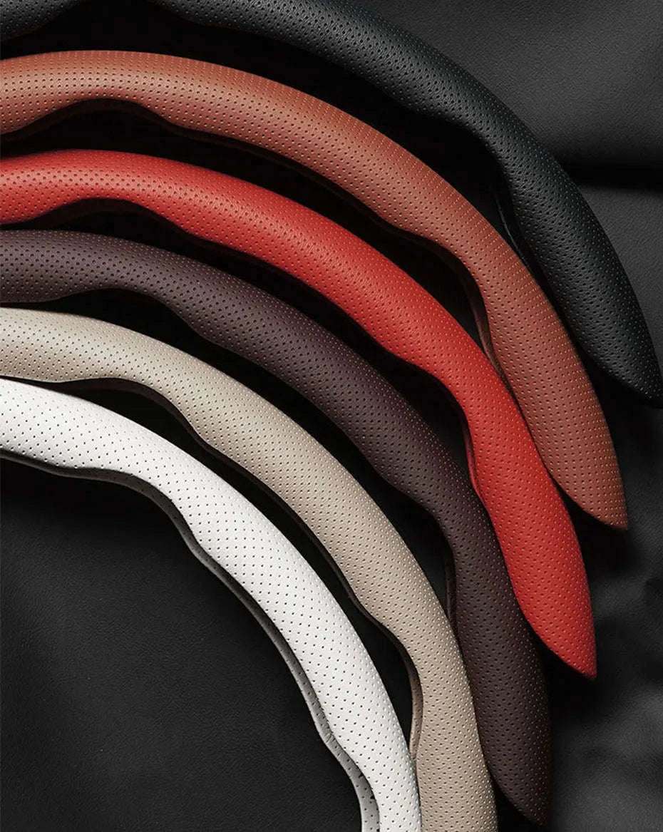 Universal Car Steering Wheel Cover 3-Piece Premium Leather Ultra-Slim Non-Slip - Image 13