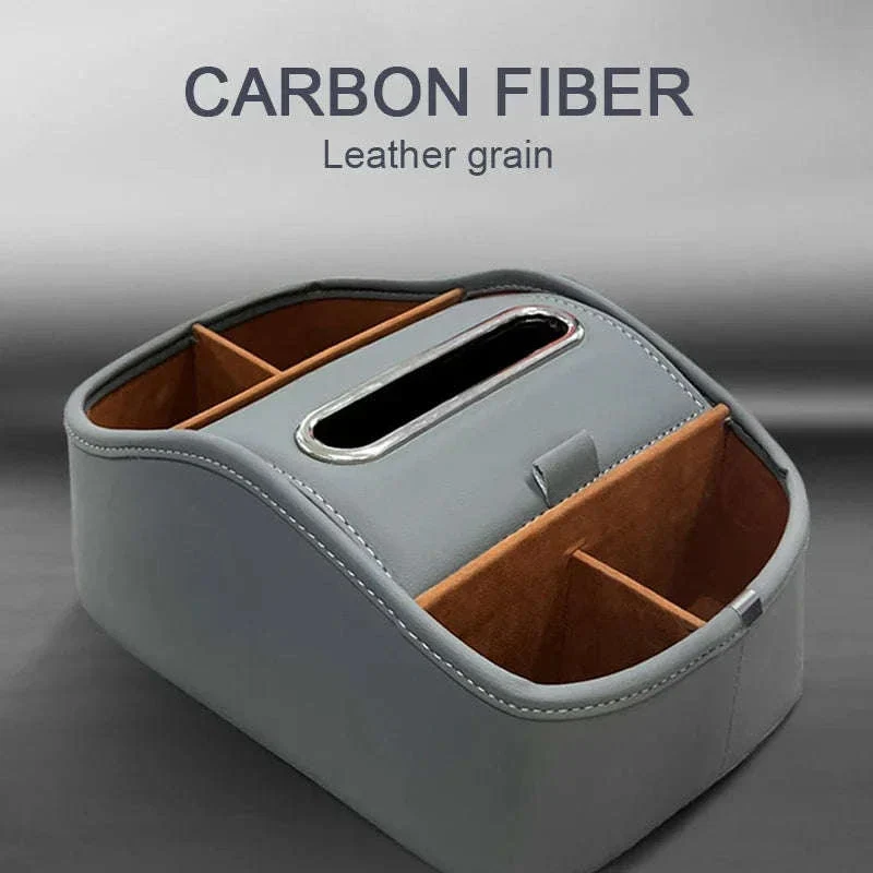 5 in 1 Car Center Console Armrest Storage Box with Tissue Holder and Cup Holder - Image 2