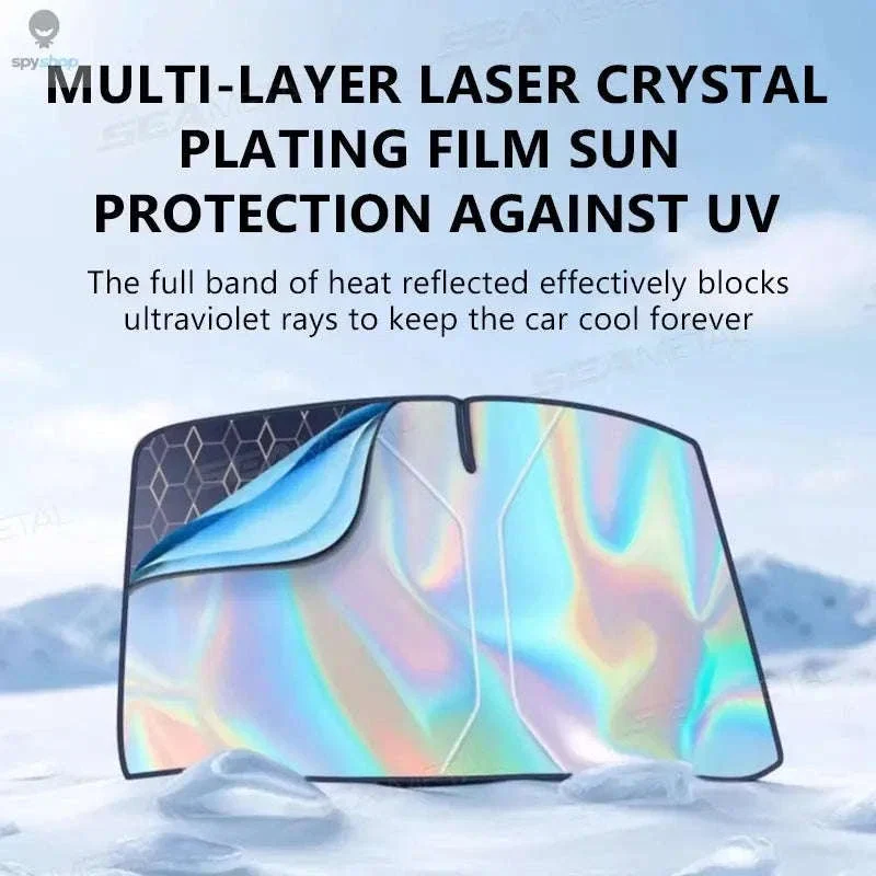 Car Windshield Sun Shade Umbrella for UV Protection and Heat Reduction - Image 2
