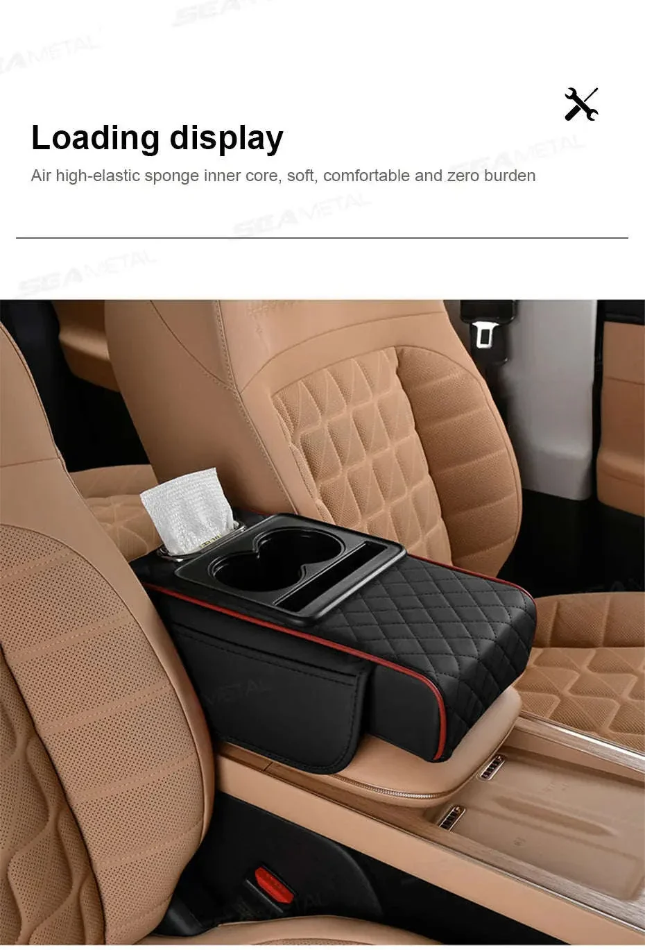 7cm Thick Car Armrest Cushion with Tissue Holder and Storage - Image 19