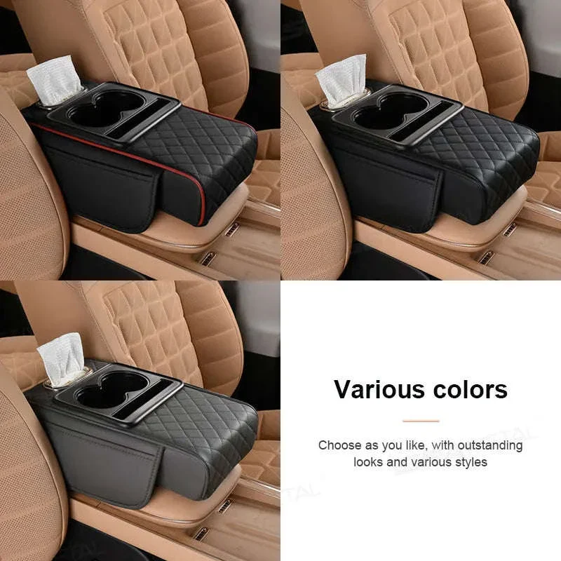 7cm Thick Car Armrest Cushion with Tissue Holder and Storage - Image 6