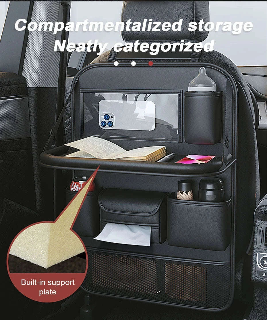 9 in 1 Car Seat Back Organizer with Hidden Tray, Mesh Pocket and Tissue Holder - Image 11