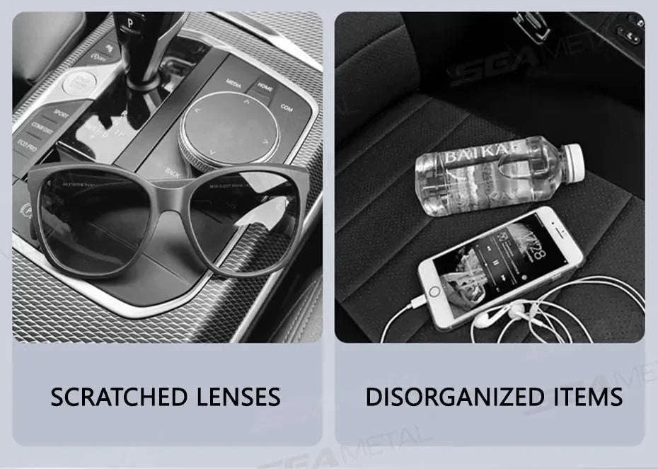 9 in 1 Sun Visor Organizer for Car PU Leather Zipper Storage Bag - Image 9