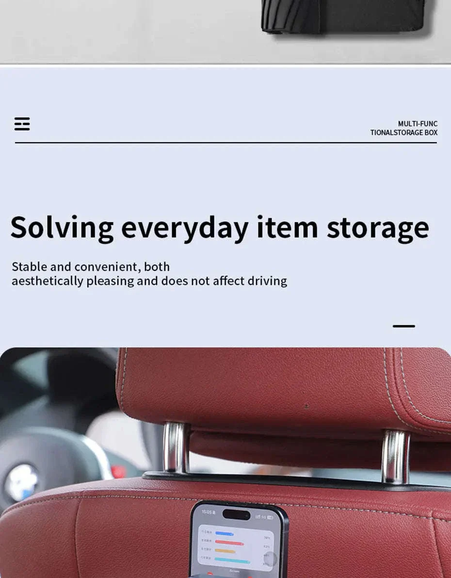 Universal Car Storage Box with Dual Hooks and Charging Port - Image 18