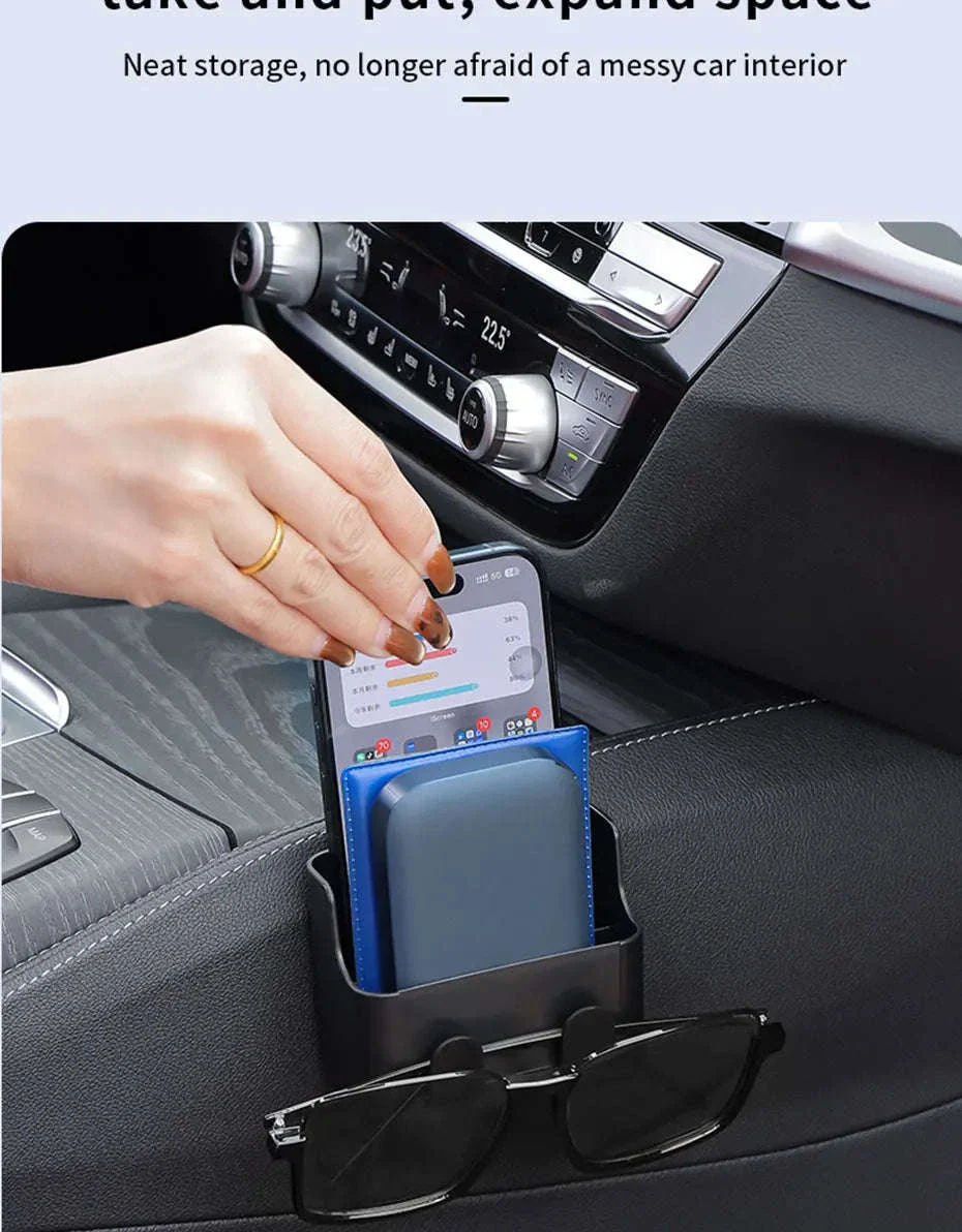 Universal Car Storage Box with Dual Hooks and Charging Port - Image 9