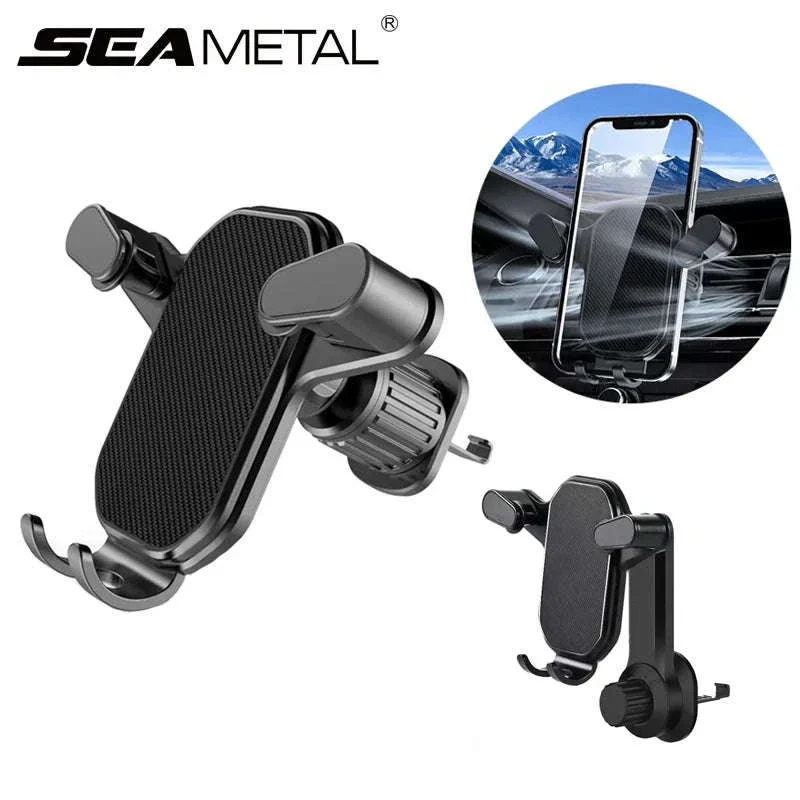Car Air Vent Phone Holder Gravity Lock Hook Mount 360 Rotation