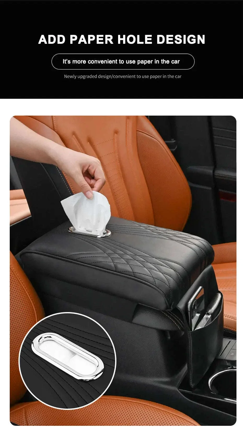 Car Armrest Box Cover with Memory Foam and Storage - Image 10