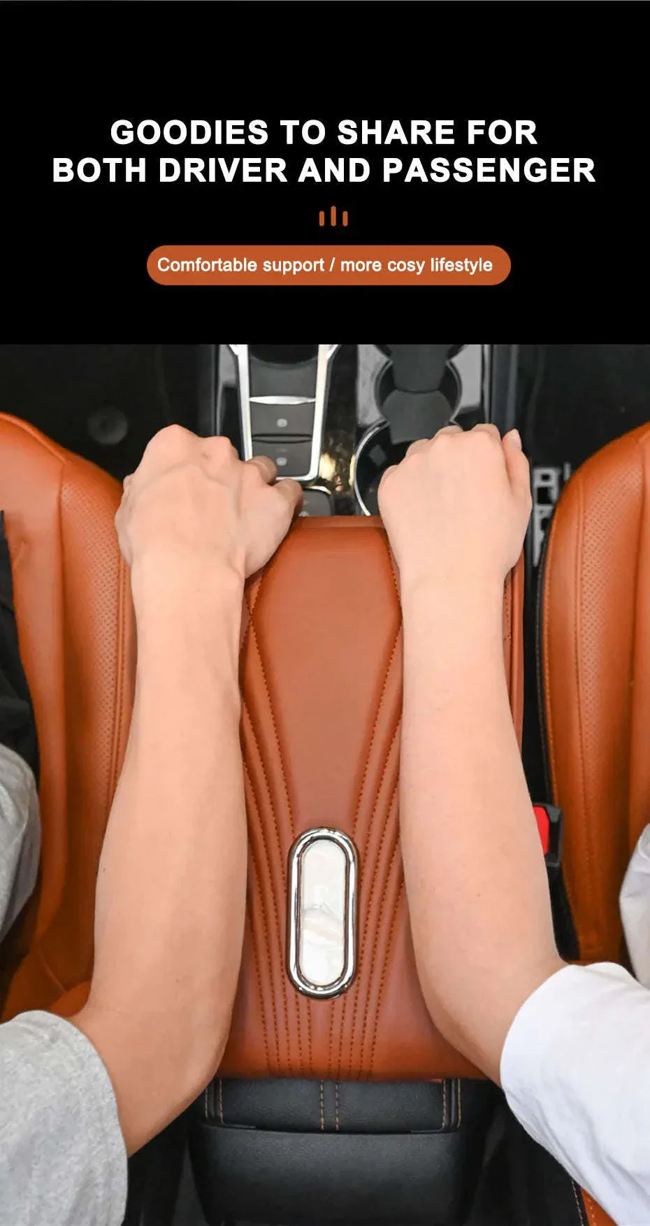 Car Armrest Box Cover with Memory Foam and Storage - Image 13
