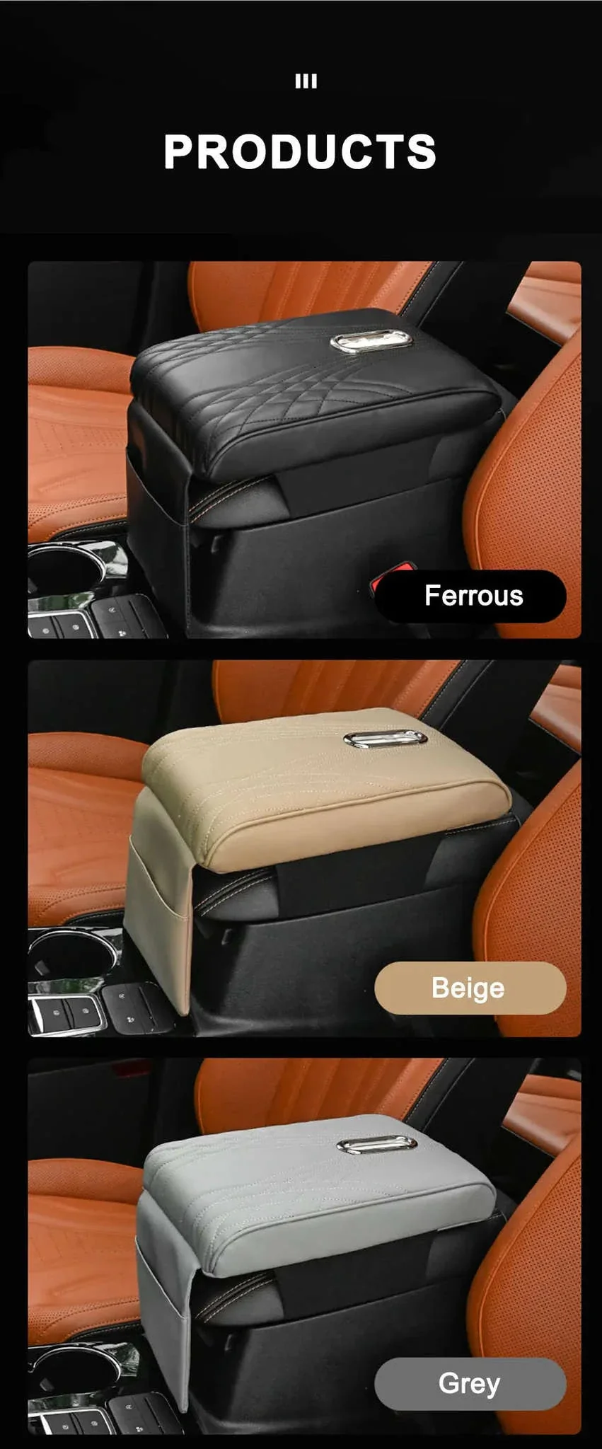 Car Armrest Box Cover with Memory Foam and Storage - Image 18