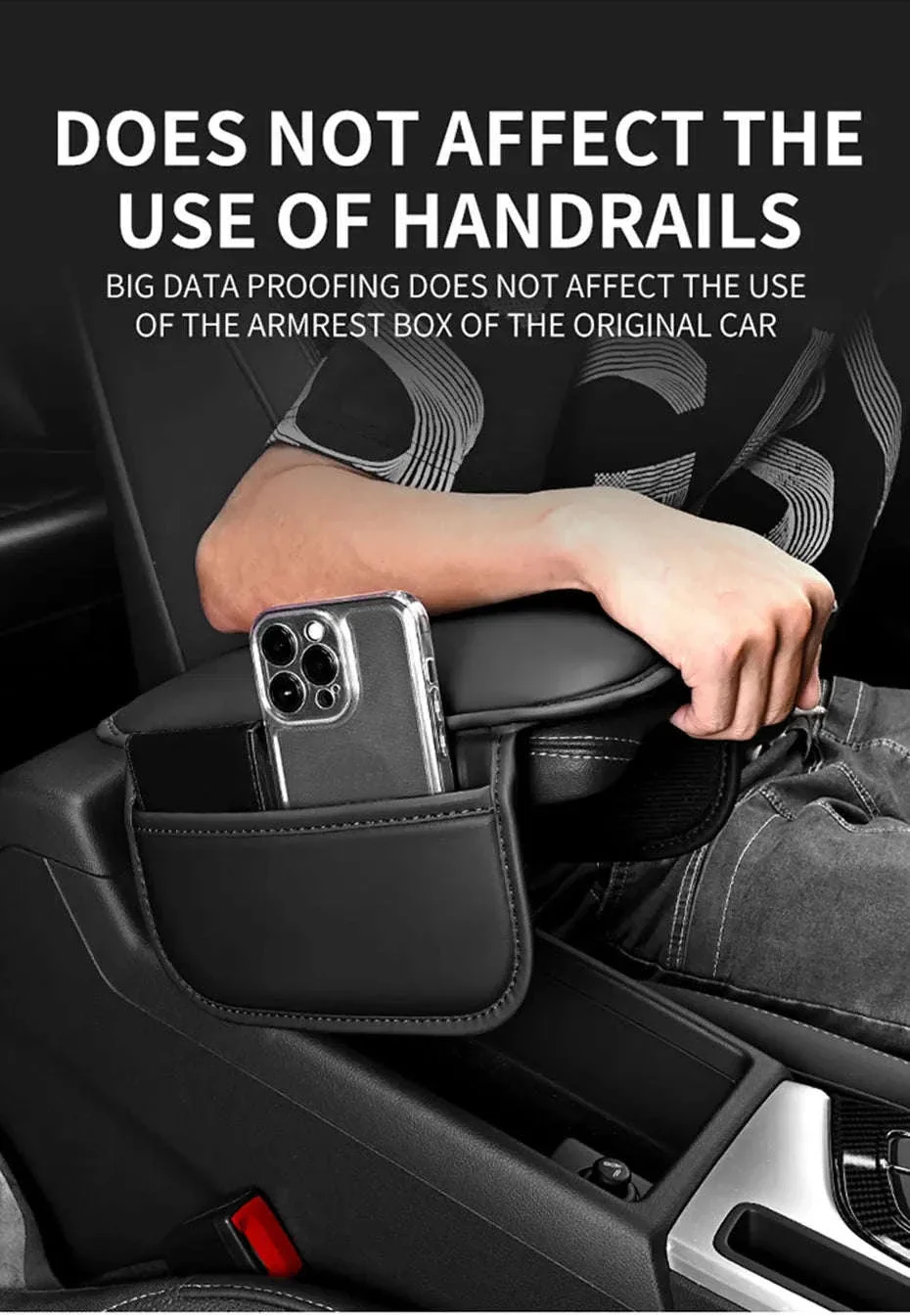 Car Arm Rest Extension Cushion with Storage Bag - Image 15