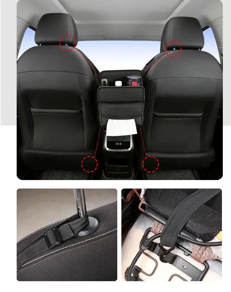 Car Back Seat Organizer Tissue Holder Storage Bag - Image 15