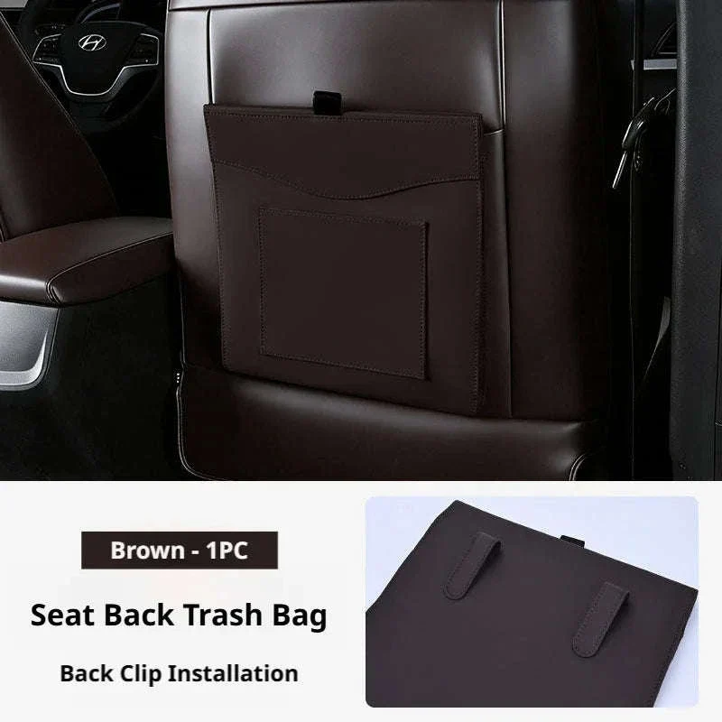 Car Back Seat Trash Bin with Lid, Leakproof Seatback Organizer - Image 21