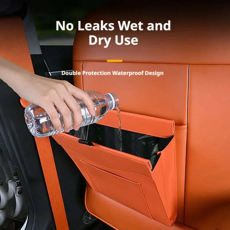 Car Back Seat Trash Bin with Lid, Leakproof Seatback Organizer - Image 3
