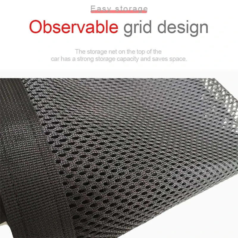 Car Ceiling Storage Net Pocket 80cm x 55cm Hanging Polyester Mesh Organizer with Zipper - Image 5