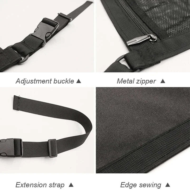 Car Ceiling Storage Net Pocket 80cm x 55cm Hanging Polyester Mesh Organizer with Zipper - Image 6
