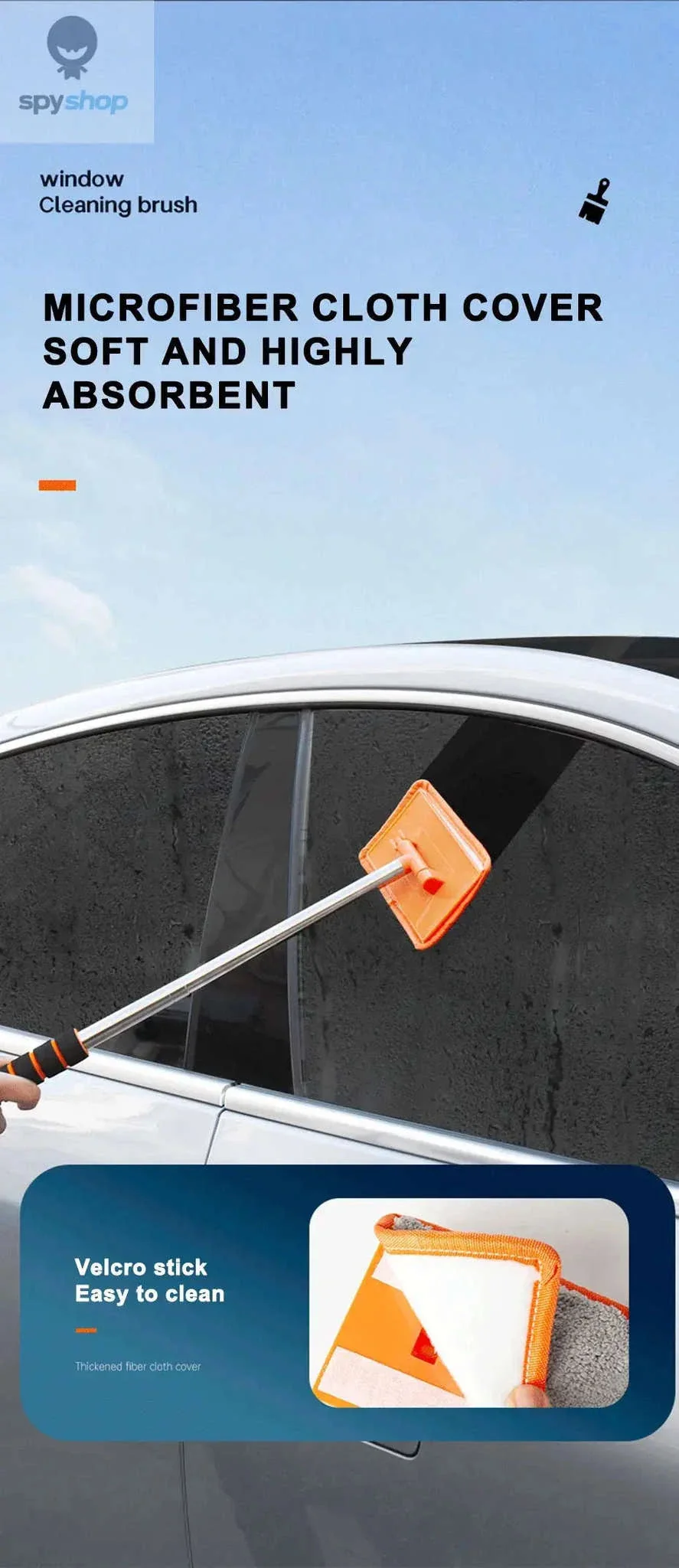 Telescopic Car Windshield Cleaning Brush for Clear Glass - Image 13
