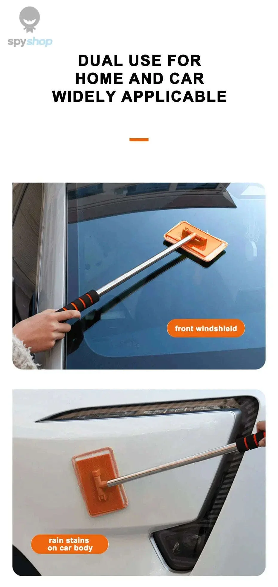 Telescopic Car Windshield Cleaning Brush for Clear Glass - Image 14