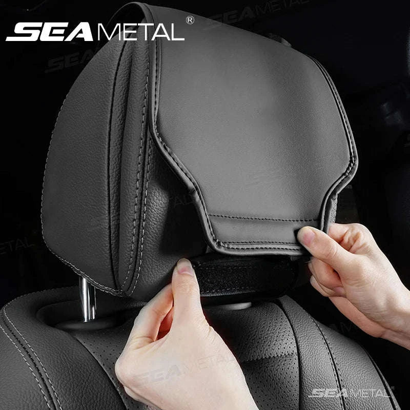 Car Headrest Cover Wear-Resistant Leatherette Protection