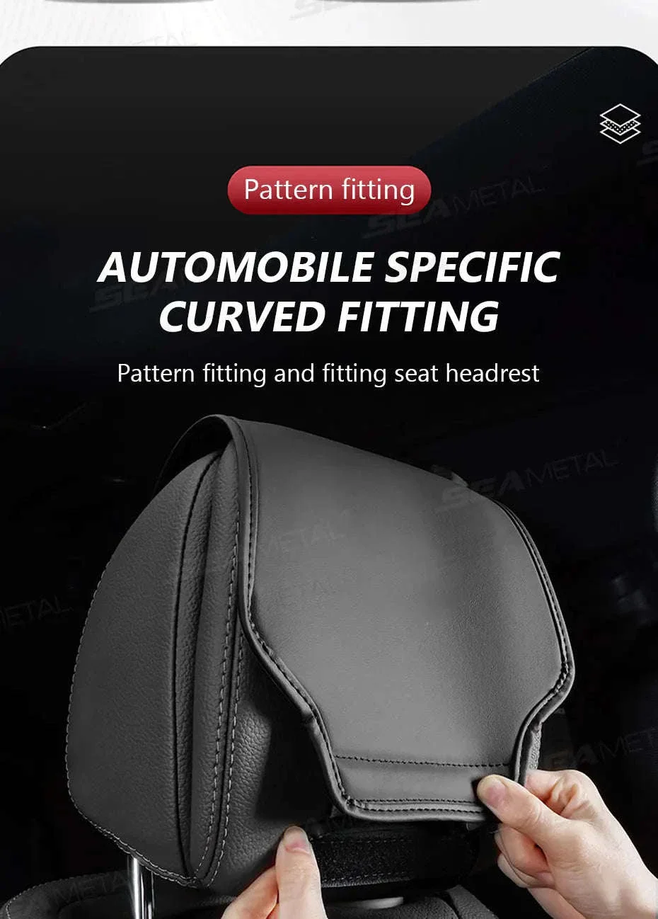 Car Headrest Cover Wear-Resistant Leatherette Protection - Image 12