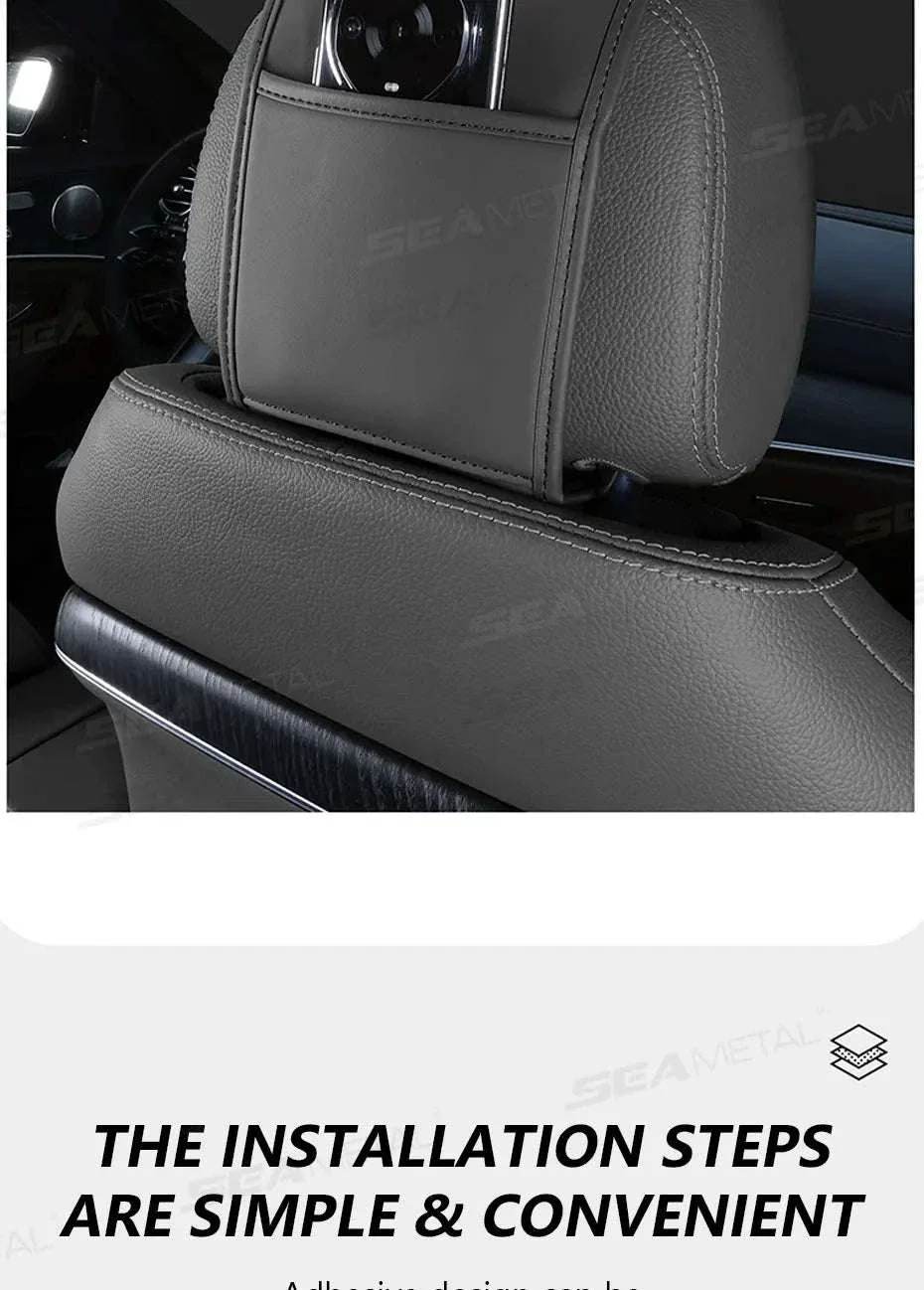 Car Headrest Cover Wear-Resistant Leatherette Protection - Image 14