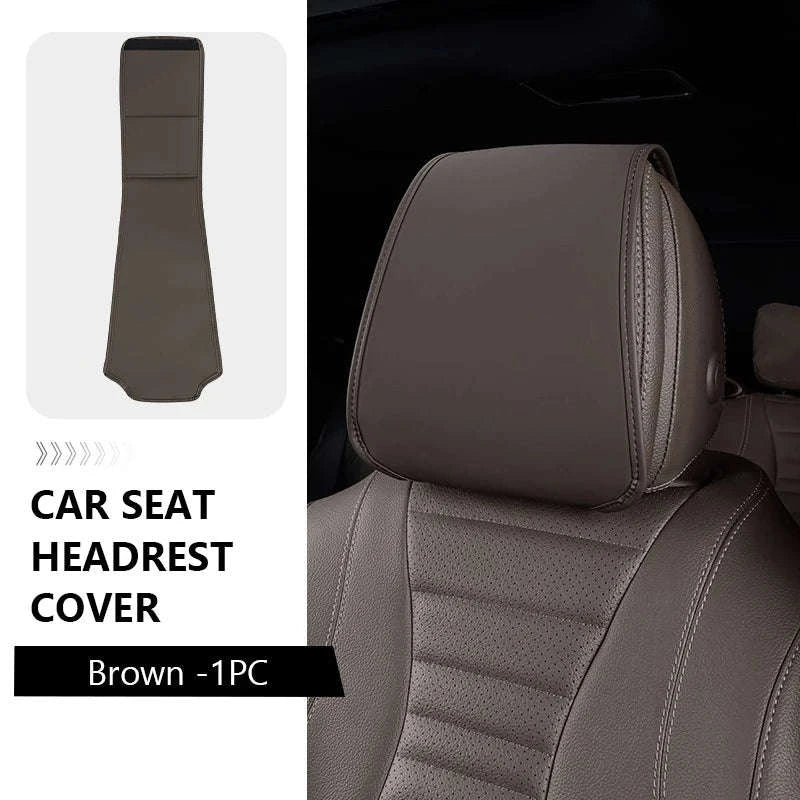 Car Headrest Cover Wear-Resistant Leatherette Protection - Image 20